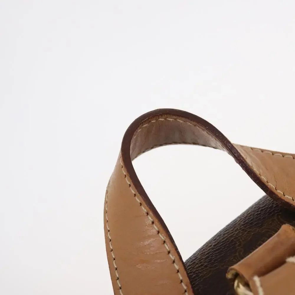 CELINE Macadam Canvas Backpack Pvc Leather Brown Gold
